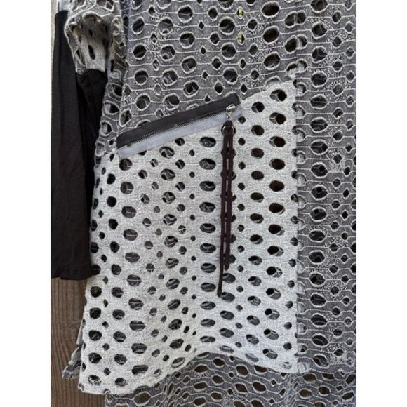 Yushi Tunic Top Long Sleeve Layered Look Unique Avant Garde Design - Picture 4 of 4